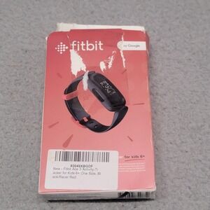 Fitbit Ace 3 Activity Tracker Kids Black Sport Red IOS Android New Open Box